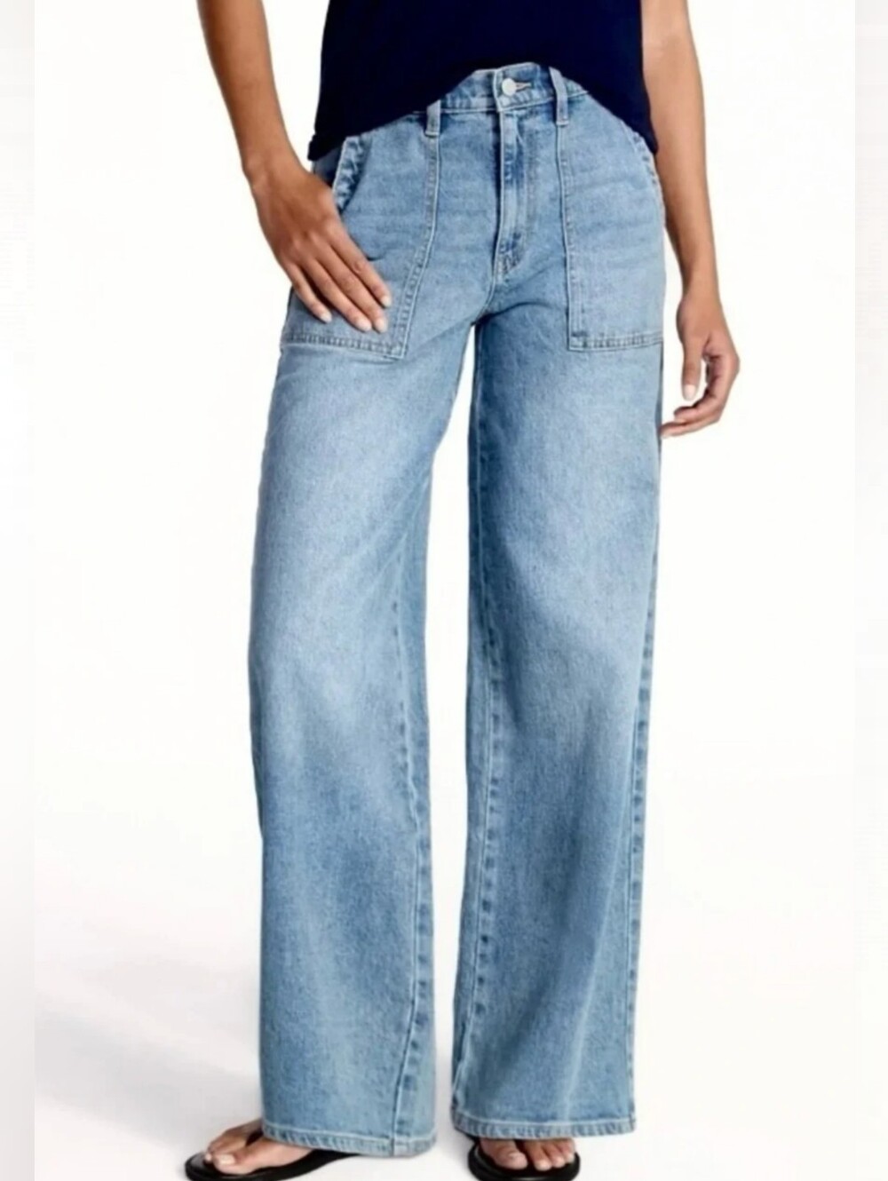 Time and Tru Women's Size 14 Utility Jeans Medium Wash NWT